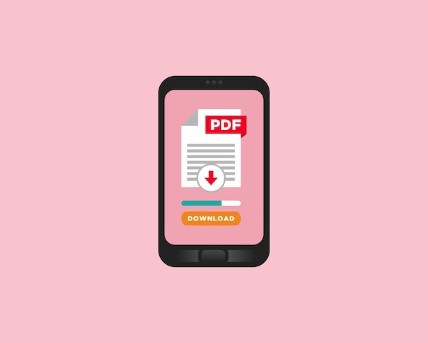 Pobierz Plik Pdf Na Ilustracji Wektorowych Telefonu Komórkowego