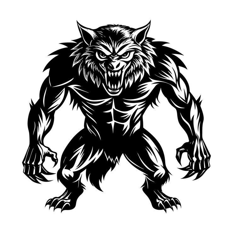 Wektor pobierz werewolf silhouette vector illustrate eps file for design