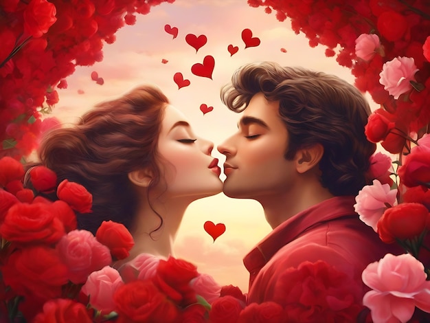 Plik wektorowy pocałunek romantyczny deay tło