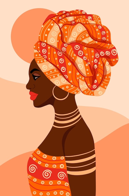 Pochodzenie Etniczne Z Afrykańską Kobietą Wektor Plakat