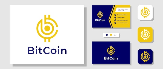 Plik wektorowy początkowa litera bc crypto moneta cyfrowa waluta koło projekt logo z szablonem wizytówka