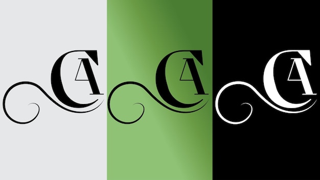 Plik wektorowy początkowa litera ca projekt logo kreatywny nowoczesny symbol ikona monogram