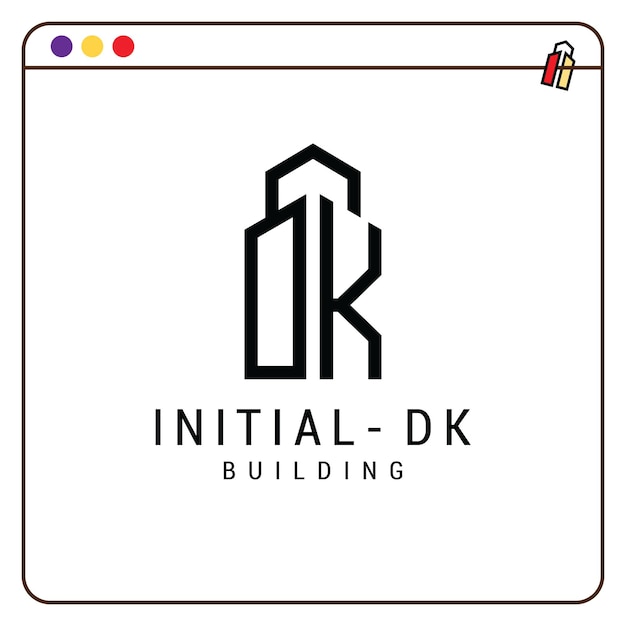 Plik wektorowy początkowa litera dk creative logo