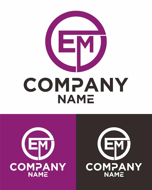 Początkowa litera em logo wektor szablon projektu