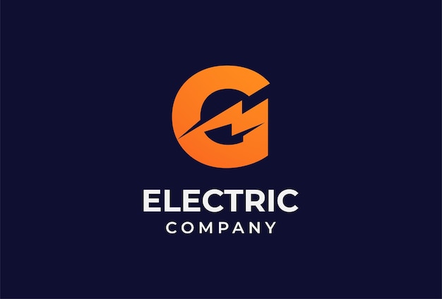 Początkowa Litera G Electric Logo G Z Ilustracją Wektorową Kombinacji Grzmotów