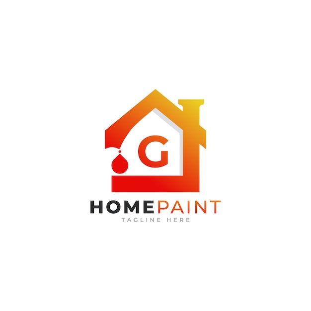 Początkowa Litera G Home Paint Real Estate Logo Design Inspiracja