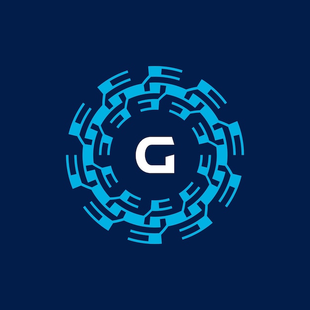 Plik wektorowy początkowa litera g ozdobne logo ramki okrągłej.