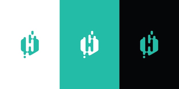 Początkowa Litera H Logo Projekt Ilustracji Wektorowych Litera H Szablon Logo Firmy I Technologii