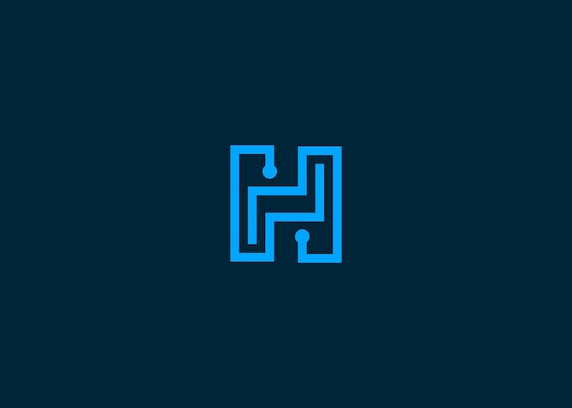 Początkowa Litera H Logo Projekt Wektor Ilustracja Szablon