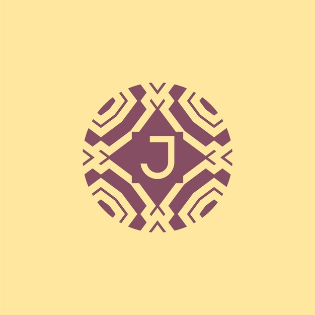 Plik wektorowy początkowa litera j koło ramki unikalne logo plemienia