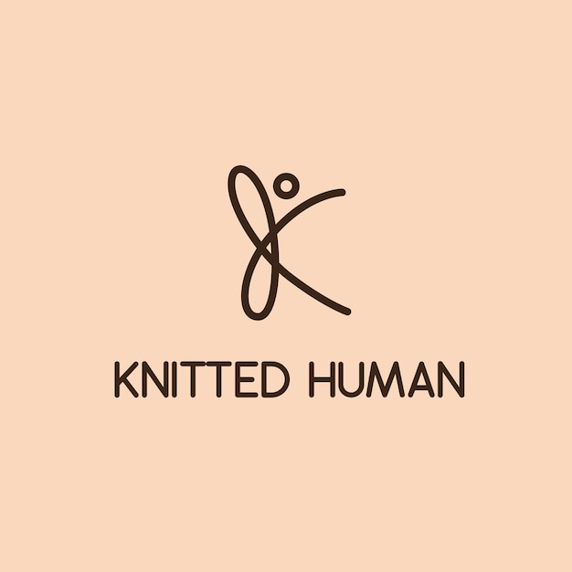 Początkowa Litera K Inspiracja Do Projektowania Logo Z Dzianiny Ludzkiej Formy