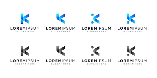 Plik wektorowy początkowa litera k kolorowe nowoczesne streszczenie proste wektor logo design