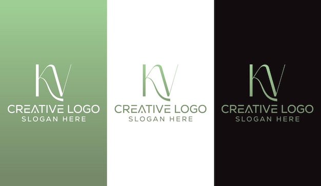 Początkowa Litera Kv Logo Design Monogram Kreatywny Nowoczesny Znak Symbol Ikona