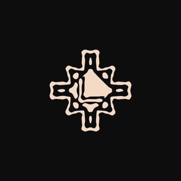 Plik wektorowy początkowa litera l logo unikalne plemię ornament etniczny starożytne godło