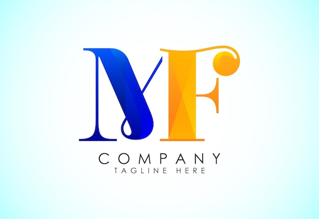 Początkowa Litera Mf Logo Design Vector Template Graficzny Alfabet Symbol Gradient Logo