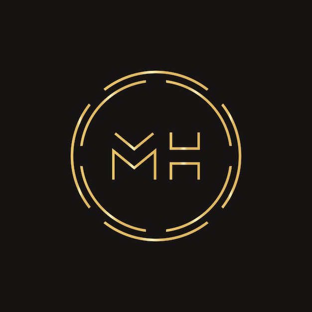 Początkowa Litera Mh Logo Design Wektor Szablon Abstrakcyjna Litera Mh Logo Design