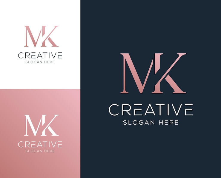 Wektor początkowa litera mk km ilustracja wektorowa projektu logo