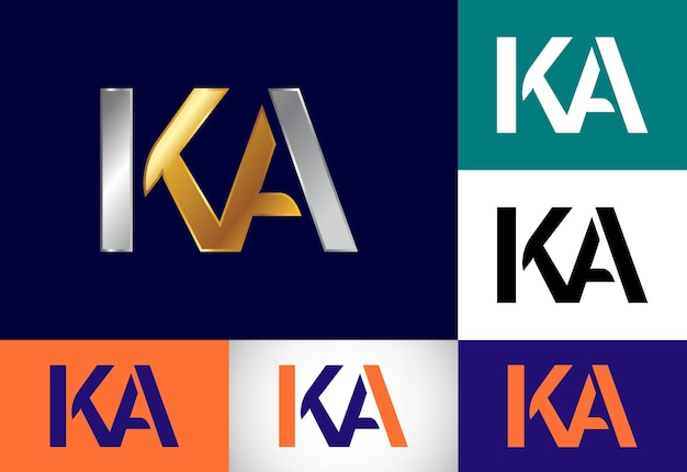 Początkowa Litera Monogram Ka Logo Design Szablon Wektor Ka List Logo Design