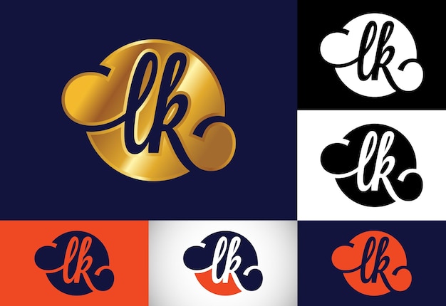 Początkowa Litera Monogram Lk Logo Design Szablon Wektor Lk List Logo Design