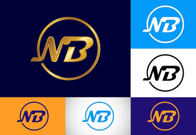 Plik wektorowy początkowa litera monogram nb logo design wektor graficzny symbol alfabetu dla firm