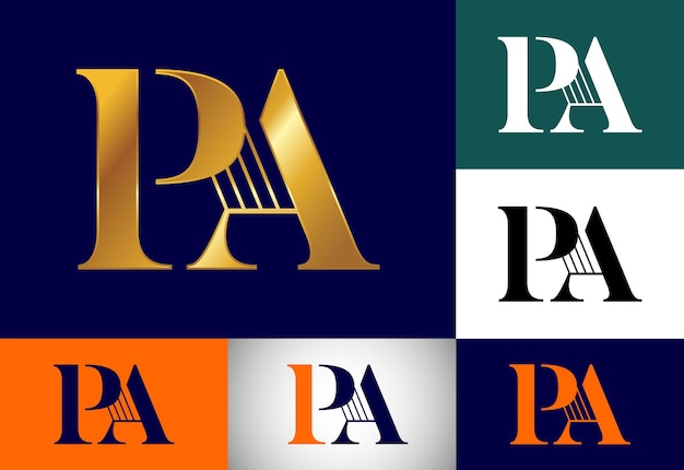 Początkowa Litera Monogram Pa Logo Design Graficzny Symbol Alfabetu Dla Tożsamości Biznesowej