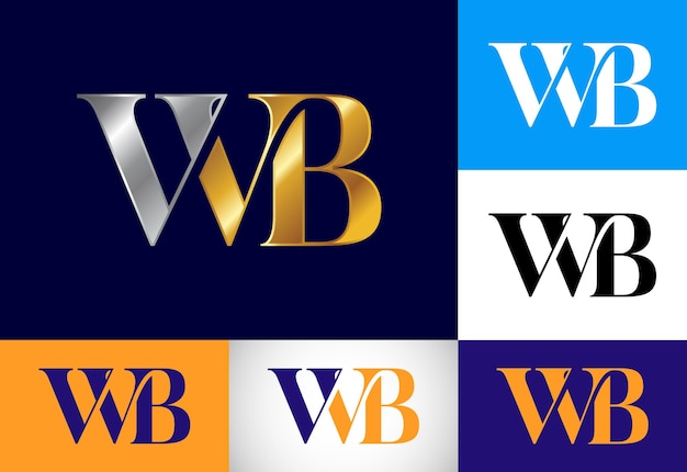 Początkowa Litera Monogram Wb Logo Design Graficzny Symbol Alfabetu Dla Tożsamości Biznesowej