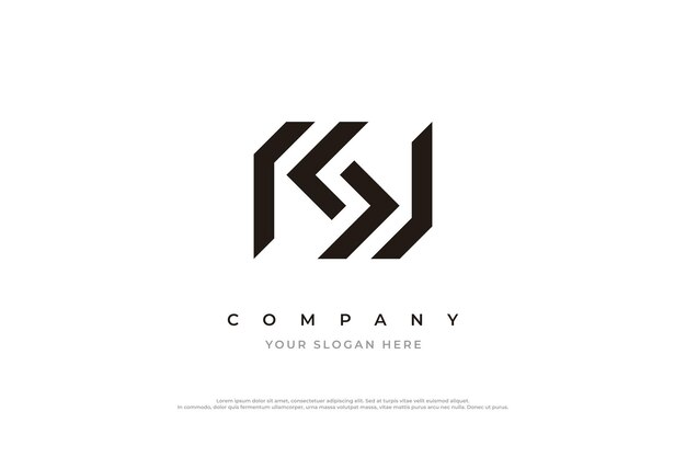 Początkowa litera Sn lub NS Logo Design Vector szablon