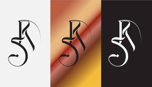 Plik wektorowy początkowa litera sr logo projekt kreatywny nowoczesny symbol ikona monogram