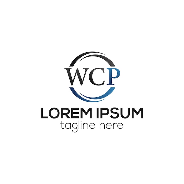 Początkowa Litera Wcp Nowoczesny Luksusowy Monogram Logo Projekt Izolowany Szablon Wektorowy