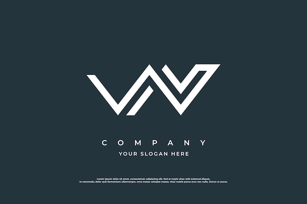 Początkowa Litera Wn Logo Design Vector Template