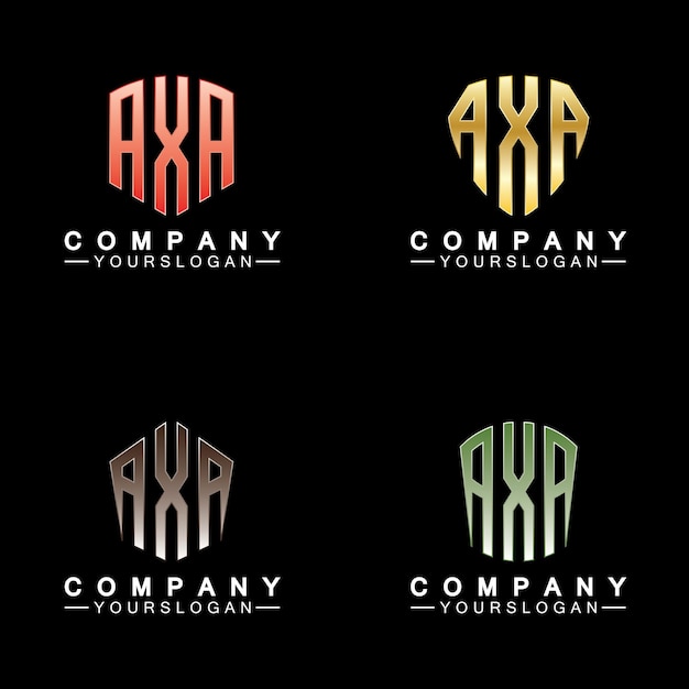 Początkowe Litery Axa Logo Design Vector Template