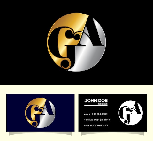 Początkowe Litery Monogram Ag Logo Design Wektor. Graficzny Symbol Alfabetu Dla Firm