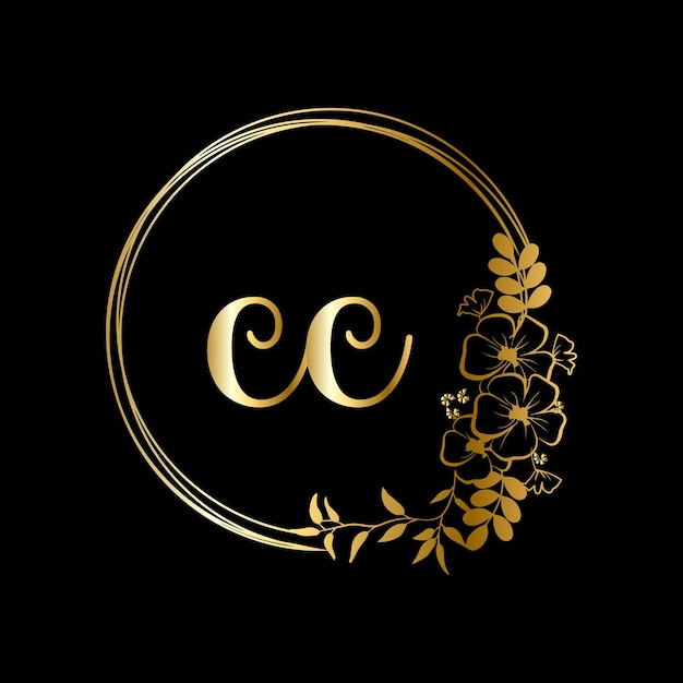 Plik wektorowy początkowe logo cc ślubne pismo odręczne biżuteria logo szablon wektor