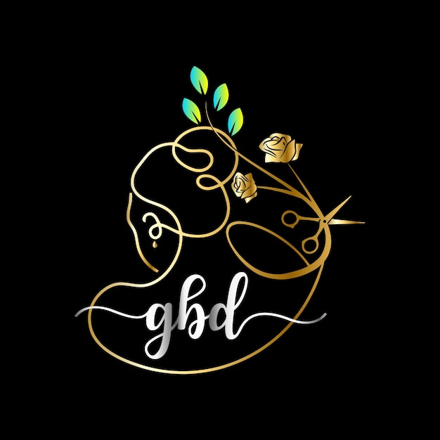 Początkowe Logo Gbd, Salon, Szablon Wektor Luxury Cosmetics Spa Beauty