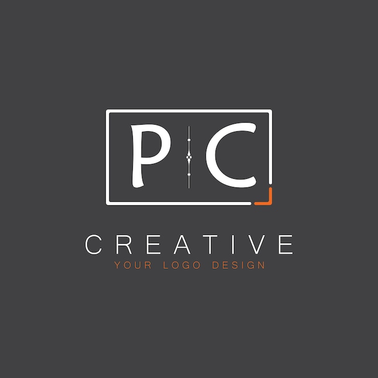 Wektor początkowe logo monogramu pc dla creative z kwadratowym stylem projektowania