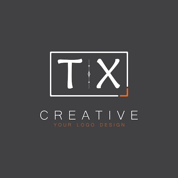 Początkowe logo monogramu TX dla Creative z kwadratowym stylem projektowania