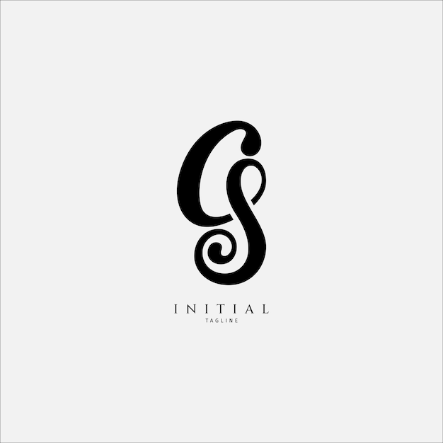 Początkowe logo podpisu CS Odręczny wektor monogramu