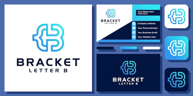 Początkowe Nawiasy Litery B Monogram Kręcone Nowoczesne Proste Abstrakcyjne Projektowanie Logo Z Wizytówką