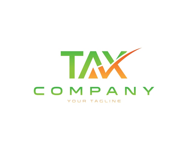 Początkowe pismo TAX projekt logo biznesowego kreatywny nowoczesny szablon wektorowy typografii