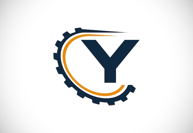 Początkowy Alfabet Y Z Kołem Zębatym Projektowanie Logo Inżyniera Przekładni Logo Dla Samochodowej Technologii Mechanicznej Ustawiającej Firmę Naprawczą I Tożsamość Firmy
