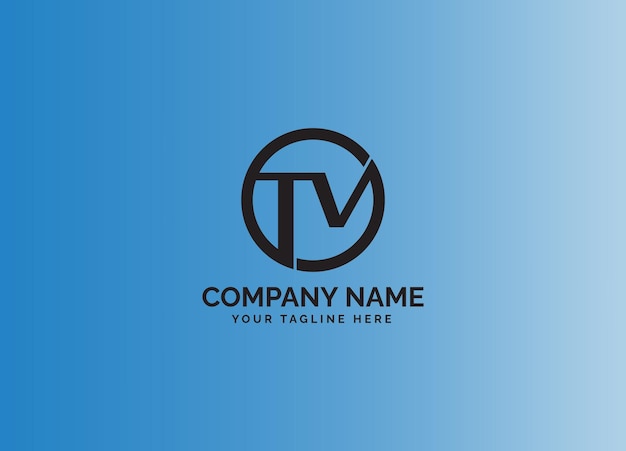Początkowy monogram litery TV Logo Design Wektor Szablon TV początkowy litery monogram krąg biznesowy