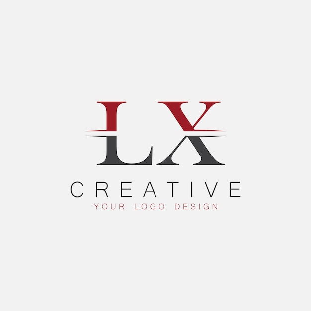 Początkowy monogram LX z logo kreatywnym literą