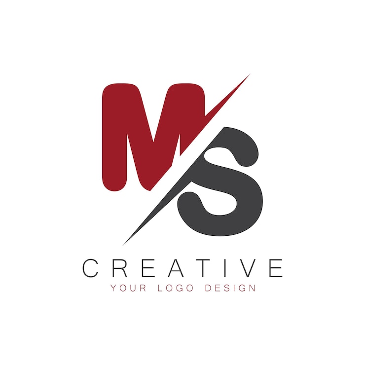 Wektor początkowy monogram ms z logo twórczym litery