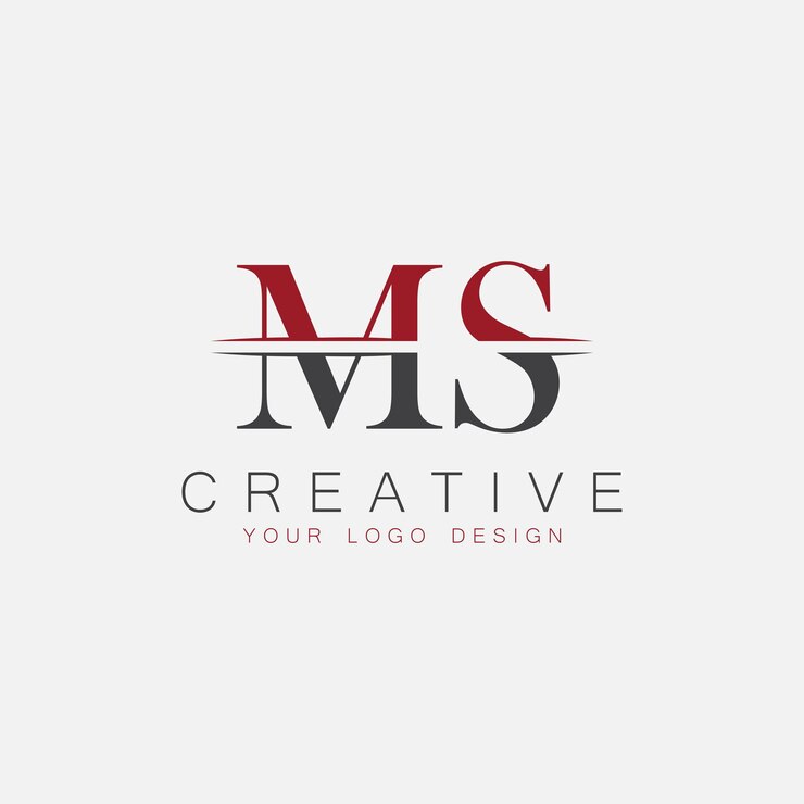 Wektor początkowy monogram ms z logo twórczym litery