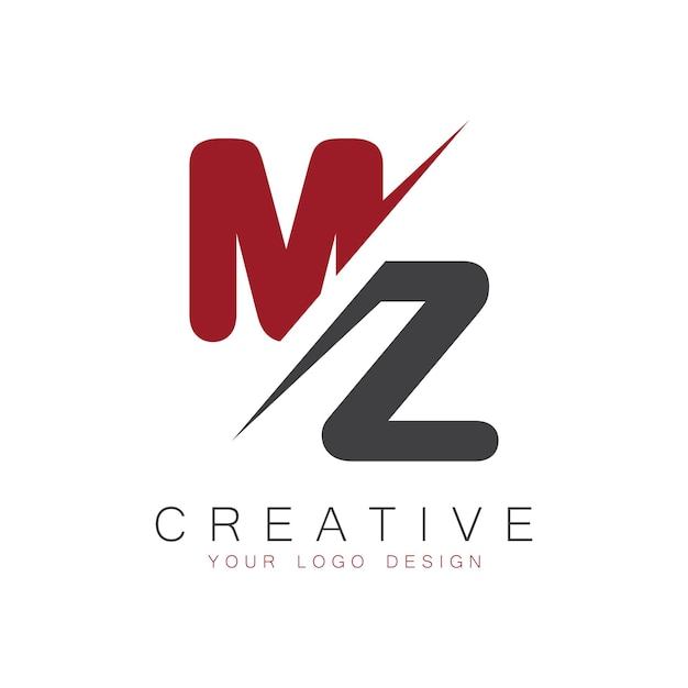 Początkowy monogram MZ z logo twórczym litery