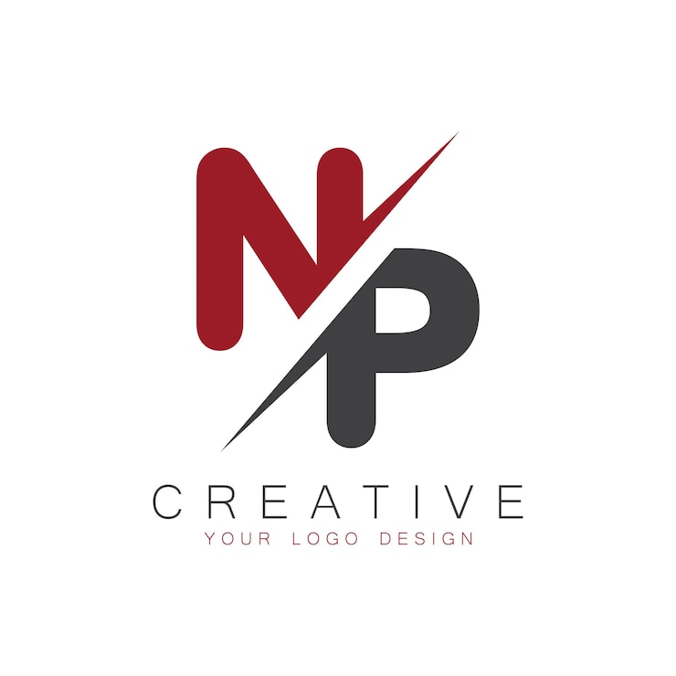 Wektor początkowy monogram np z literą kreatywne logo
