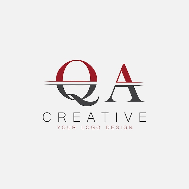 Początkowy monogram QA z literowym logo kreatywnym