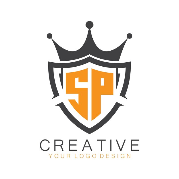 początkowy monogram z literą twórczego logo