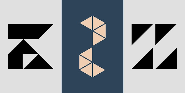 Plik wektorowy początkowy pakiet wzorów logo z monogramem kwadratowym