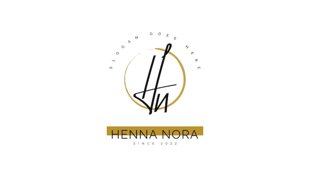 Początkowy Projekt Logo H I N Z Eleganckim I Minimalistycznym Stylem Pisma Ręcznego Podpis Hn Logo Lub Symbol Na ślub Butik Z Biżuterią I Tożsamość Biznesowa